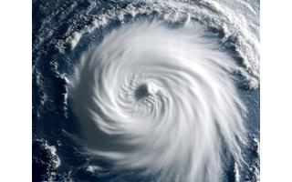 Satellite image of a hurricane from space